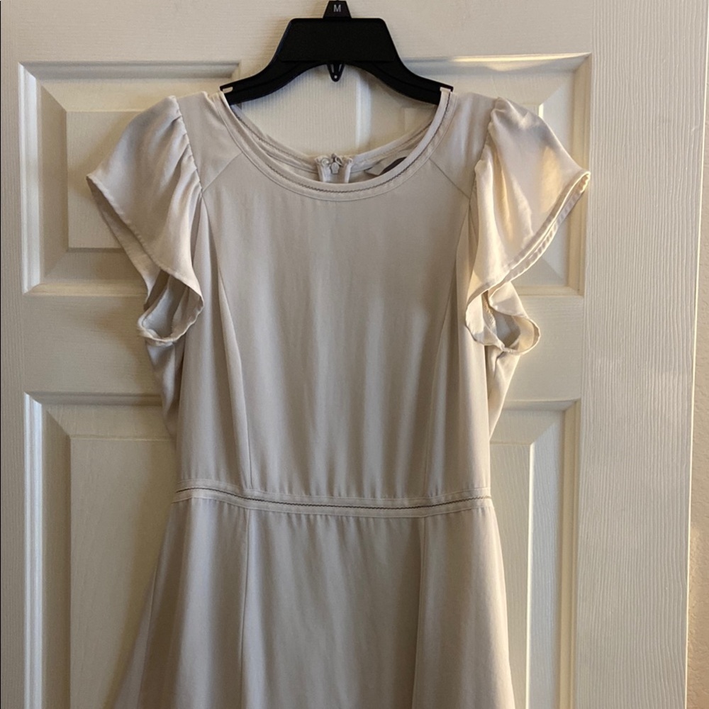 H&M Cream Ruffled Cap Sleeve Sundress